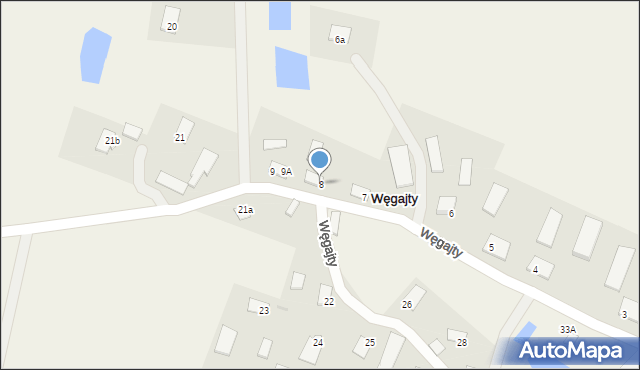 Węgajty, Węgajty, 8, mapa Węgajty