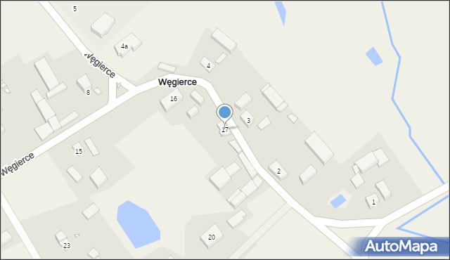 Węgierce, Węgierce, 17, mapa Węgierce