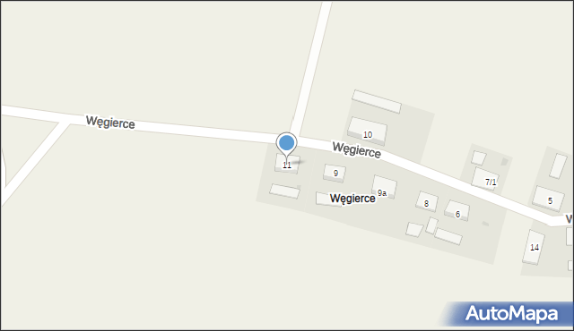 Węgierce, Węgierce, 11, mapa Węgierce