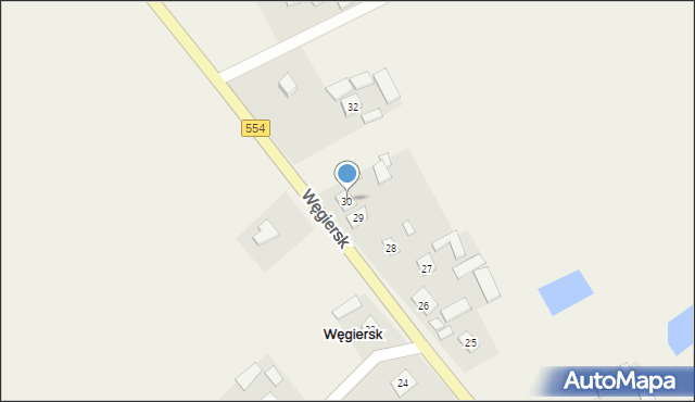 Węgiersk, Węgiersk, 30, mapa Węgiersk