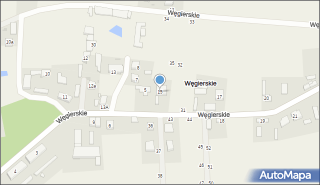 Węgierskie, Węgierskie, 15, mapa Węgierskie