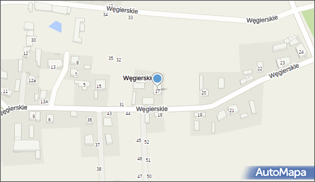 Węgierskie, Węgierskie, 17, mapa Węgierskie