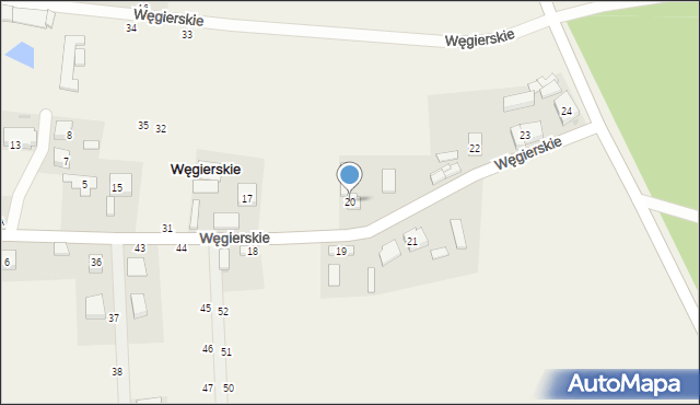 Węgierskie, Węgierskie, 20, mapa Węgierskie