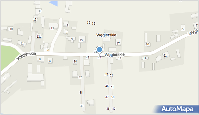 Węgierskie, Węgierskie, 44, mapa Węgierskie