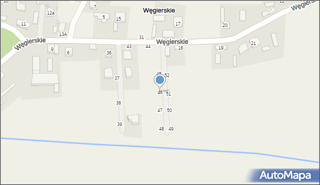 Węgierskie, Węgierskie, 46, mapa Węgierskie