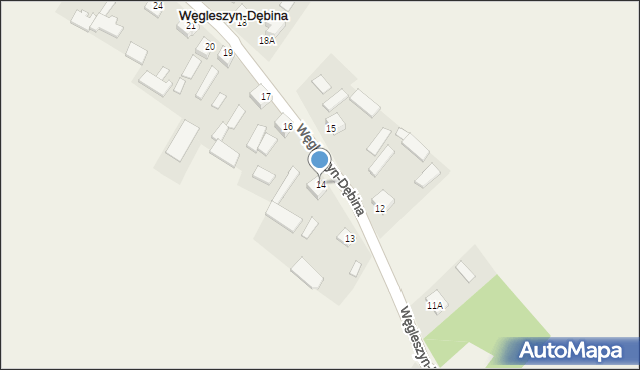 Węgleszyn-Dębina, Węgleszyn-Dębina, 14, mapa Węgleszyn-Dębina