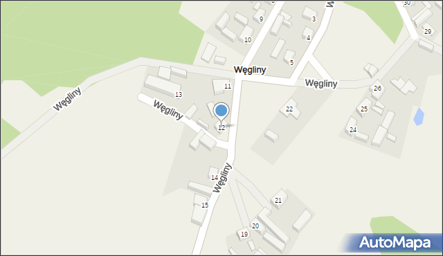 Węgliny, Węgliny, 12, mapa Węgliny