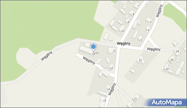 Węgliny, Węgliny, 13, mapa Węgliny