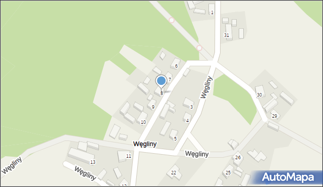 Węgliny, Węgliny, 8, mapa Węgliny