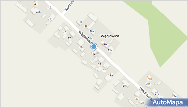 Węglowice, Węglowice, 34, mapa Węglowice