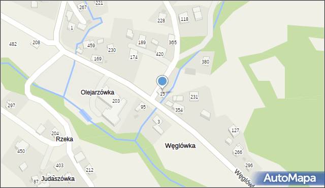 Węglówka, Węglówka, 15, mapa Węglówka