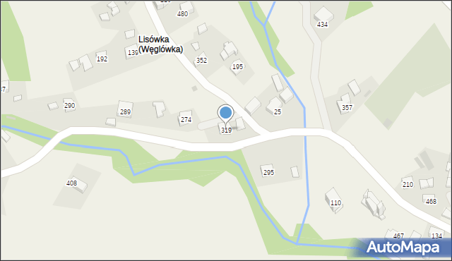 Węglówka, Węglówka, 319, mapa Węglówka