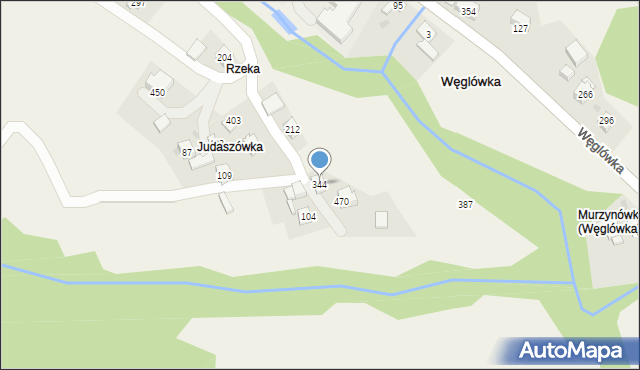 Węglówka, Węglówka, 344, mapa Węglówka