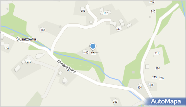 Węglówka, Węglówka, 374, mapa Węglówka