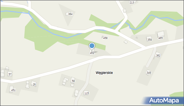 Węglówka, Węglówka, 402, mapa Węglówka