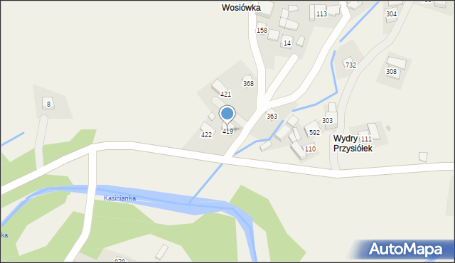 Węglówka, Węglówka, 419, mapa Węglówka