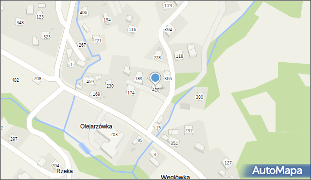 Węglówka, Węglówka, 420, mapa Węglówka