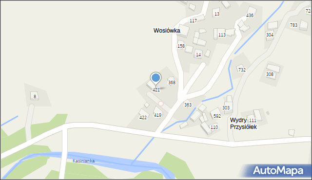 Węglówka, Węglówka, 421, mapa Węglówka