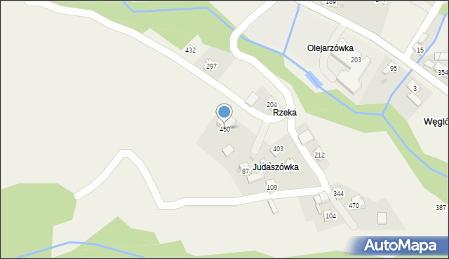 Węglówka, Węglówka, 450, mapa Węglówka