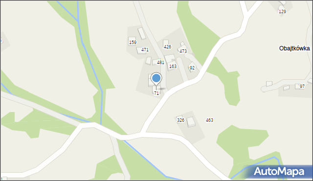 Węglówka, Węglówka, 71a, mapa Węglówka