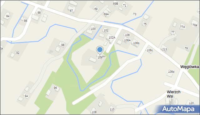 Węglówka, Węglówka, 104, mapa Węglówka