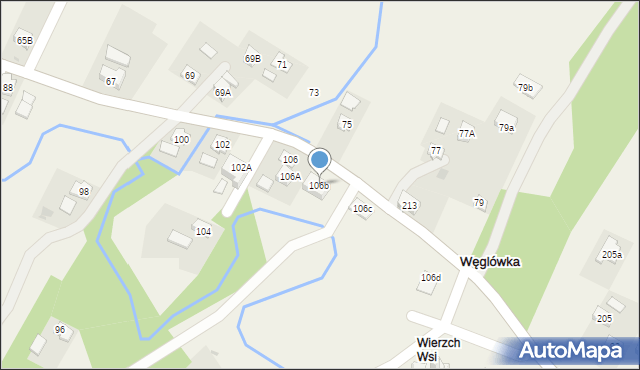 Węglówka, Węglówka, 106b, mapa Węglówka