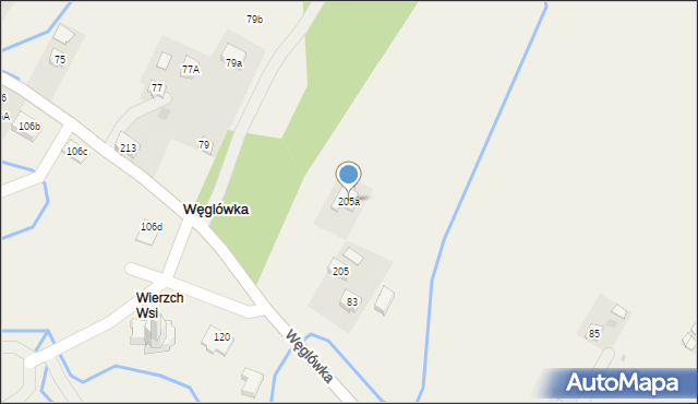 Węglówka, Węglówka, 205a, mapa Węglówka