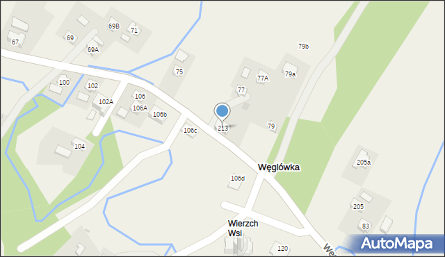 Węglówka, Węglówka, 213, mapa Węglówka