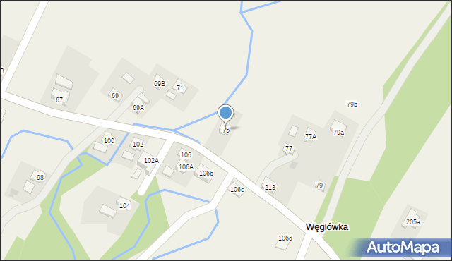 Węglówka, Węglówka, 75, mapa Węglówka