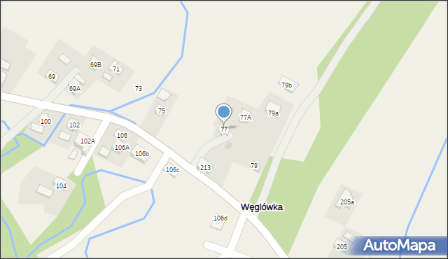 Węglówka, Węglówka, 77, mapa Węglówka
