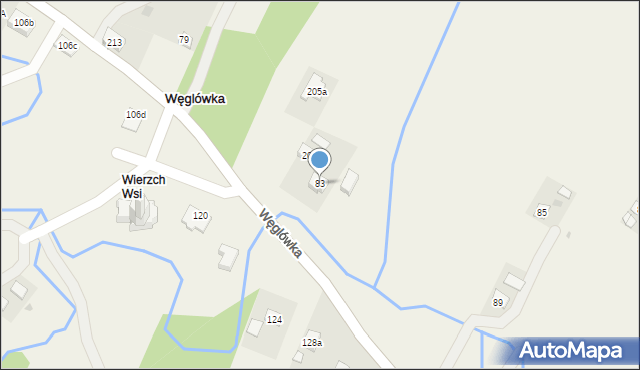 Węglówka, Węglówka, 83, mapa Węglówka