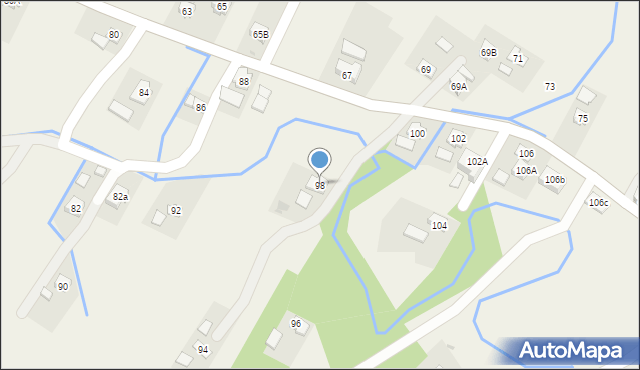 Węglówka, Węglówka, 98, mapa Węglówka