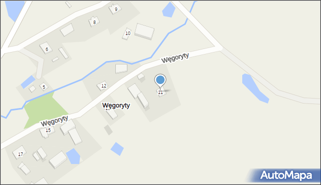 Węgoryty, Węgoryty, 11, mapa Węgoryty