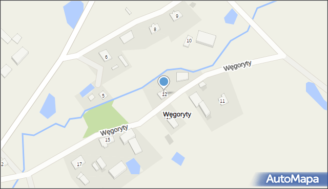 Węgoryty, Węgoryty, 12, mapa Węgoryty