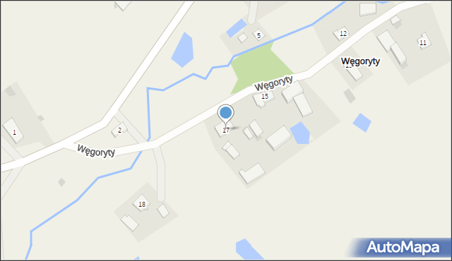 Węgoryty, Węgoryty, 17, mapa Węgoryty