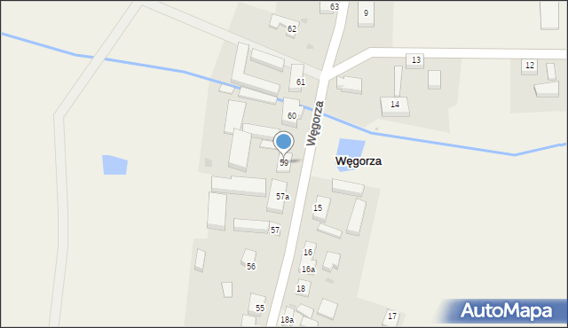 Węgorza, Węgorza, 59, mapa Węgorza