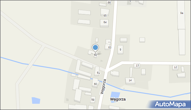 Węgorza, Węgorza, 62, mapa Węgorza