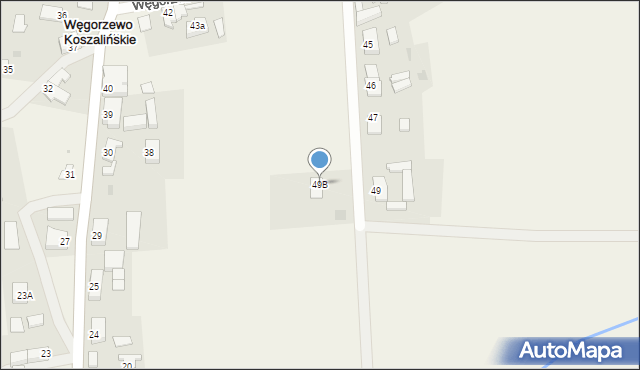 Węgorzewo Koszalińskie, Węgorzewo Koszalińskie, 49B, mapa Węgorzewo Koszalińskie