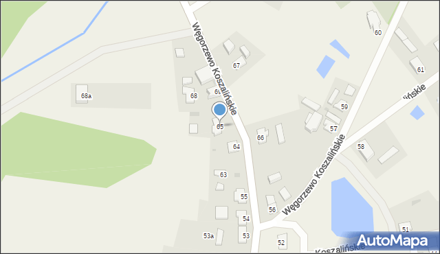 Węgorzewo Koszalińskie, Węgorzewo Koszalińskie, 65, mapa Węgorzewo Koszalińskie