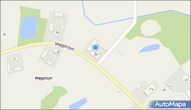 Węgorzyn, Węgorzyn, 25, mapa Węgorzyn