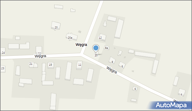 Węgra, Węgra, 10, mapa Węgra