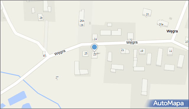 Węgra, Węgra, 23, mapa Węgra