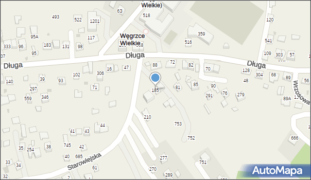 Węgrzce Wielkie, Węgrzce Wielkie, 185, mapa Węgrzce Wielkie