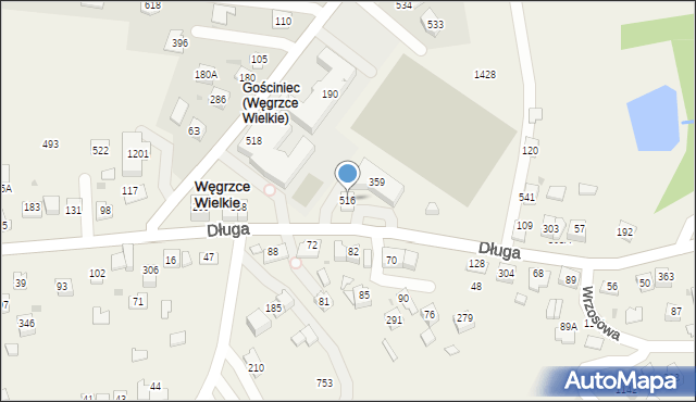 Węgrzce Wielkie, Węgrzce Wielkie, 516, mapa Węgrzce Wielkie