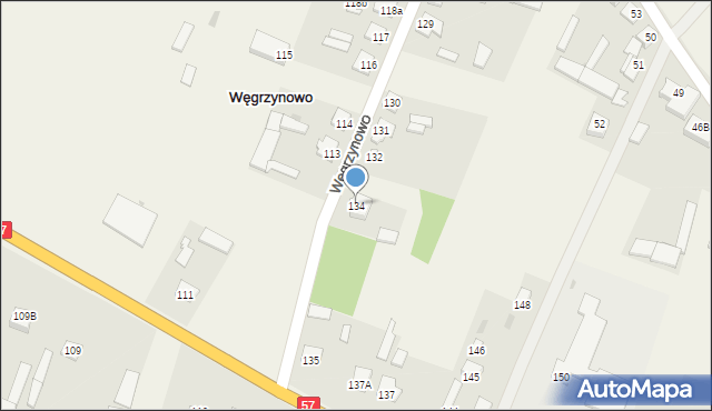 Węgrzynowo, Węgrzynowo, 134, mapa Węgrzynowo