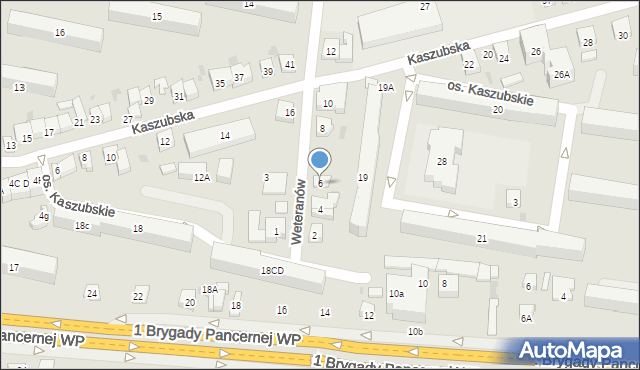 Wejherowo, Weteranów, 6, mapa Wejherowo