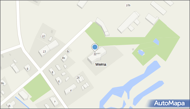 Wełna, Wełna, 12, mapa Wełna