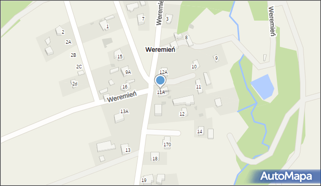 Weremień, Weremień, 11A, mapa Weremień