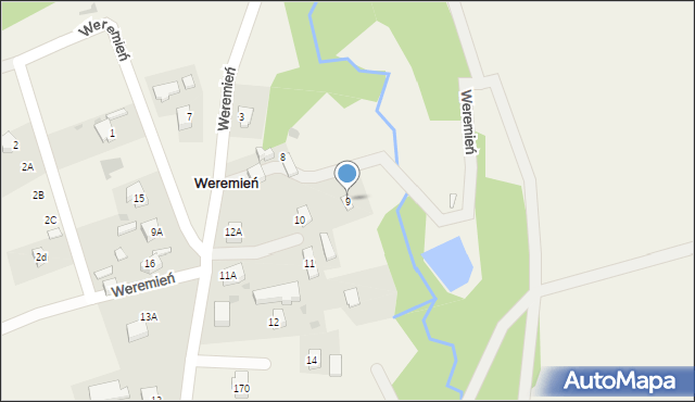 Weremień, Weremień, 9, mapa Weremień