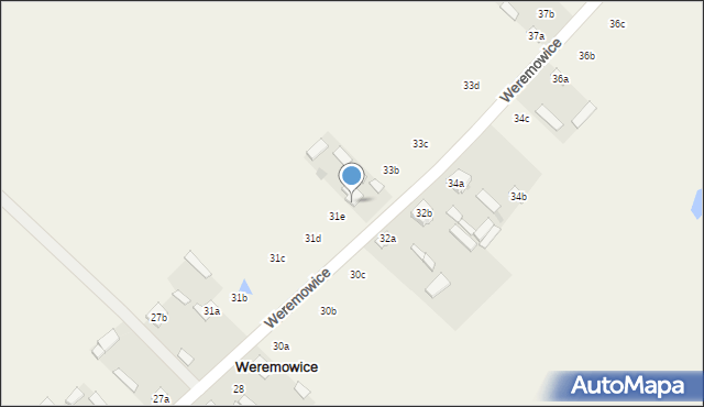 Weremowice, Weremowice, 33a, mapa Weremowice